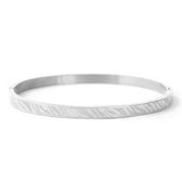 Bangle- met zebraprint-roestvrij staal-zilverkleurig