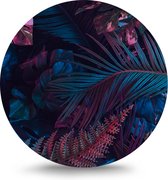 Maison de France - Dibond  Rond - blad abstract - wit dibond / rond - 140 cm
