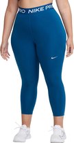 Nike Pro 365 Cropped Tight  Sportlegging - Maat L  - Vrouwen - blauw - wit