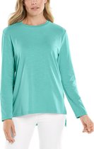 Coolibar - UV Shirt voor dames - Carington Tee - Helder Aqua - maat XS