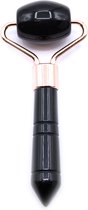 Zwarte Obsidiaan Mini Gezichtsroller - Face Roller - 9x4x1.5cm - Edelsteen - Met 100% Katoenen Etui