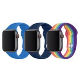 3 Stuk Apple Watch armband siliconen in 3 Kleuren 42/44mm L/XL series 1-2-3-4-5-6-SE iwatch-Horlogeband