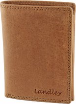 Landley Vintage Leren Billfold RFID Portemonnee - Dames en Heren Portefeuille – Staand Model - Echt Pull-up Leer - Bruin