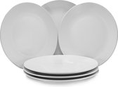 Spark Porseleinen Borden – 26 cm diameter – Set van 2 – Ontbijt, Lunch, Dinner, Pizza Borden – Wit