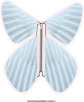 Magic Butterfly ® - Opdraai Vlinder - Magische Vlinders - Vlinder voor in een kaart – 10 stuks Feather Pastel Blue