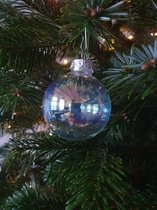 kerstbal - glas - doorzichtig - helder pearl - 5 stuks