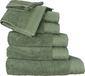 ARTG Towelzz - Complete Deluxe SET - 700 grams - Washandjes - Handdoeken - Gastendoekjes - Badhanddoeken - Strandlakens - Legergroen - Army Green - 28 stuks verschillende maten