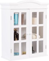 spiegelkast, dubbele deur muur gemonteerde wandkast met verstelbare plank, stabiele zwevende medicijnkastje voor badkamer/woonkamer