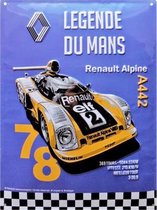 metalen wandbord Renault Alpine Du Mans reliëf 20 x 30 cm