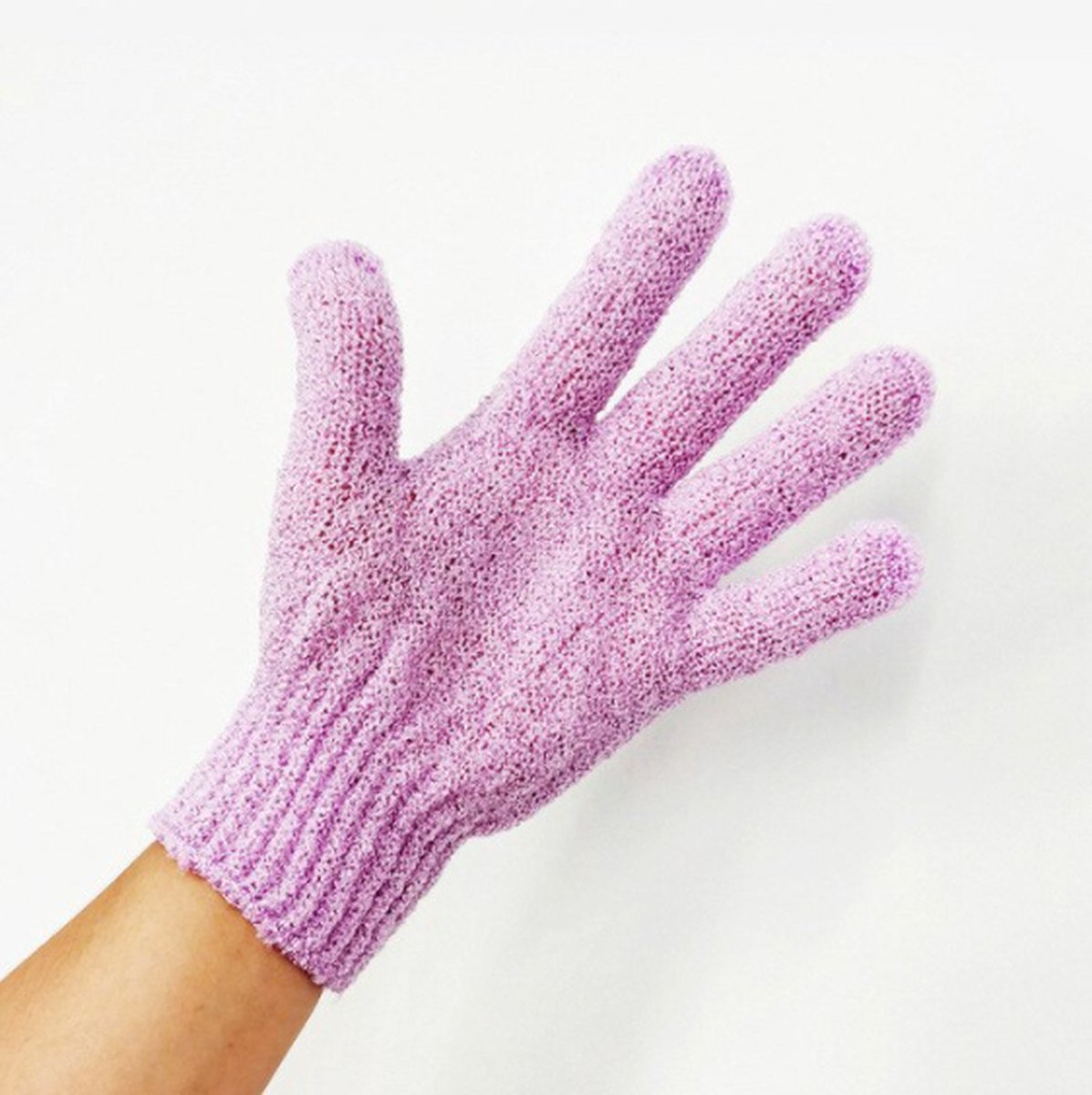1 Stuk - Scrubhandschoen - Washandje - Scrub handschoen - Paars - Handschoen om mee te scrubben - Huidverzorging - Scrubhandschoen voor onder de douche - Douchehandschoen - Washandje met scrub -