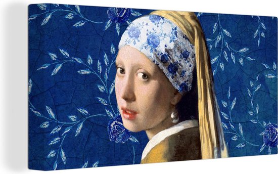 Oude Meesters Canvas - 160x80 - Canvas Schilderij - Delfts Blauw