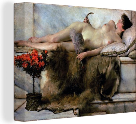 Canvas Schilderij In the tepidarium - Lawrence Alma Tadema - 40x30 cm - Wanddecoratie