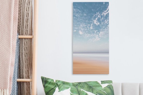 Toile Peinture Plage - Eté - Mer - 20x40 cm - Décoration murale