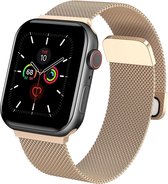 Milanees Bandje Geschikt voor Apple Watch 4 40mm - Goud Bandje