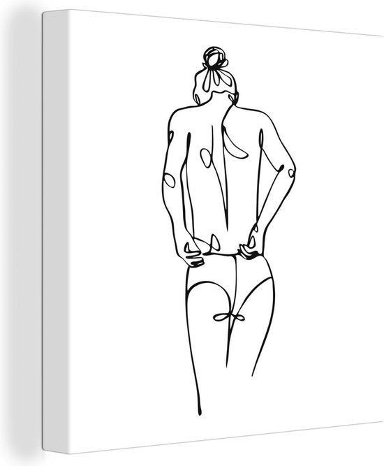 Lot De 3 Tableaux Toile 'Femme Dessin Au Trait' - Impression Moderne 30x40cm - Décor Mural Salon, Chambre - Sans Cadre - 12