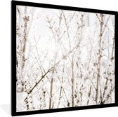 Fotolijst incl. Poster - Winter - Takken - IJs - 40x40 cm - Posterlijst - Kerstmis Decoratie - Kerstversiering - Kerstdecoratie Woonkamer - Kerstversiering - Kerstdecoratie voor binnen - Kerstmis