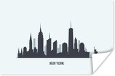 Poster New York - Skyline - Zwart - Wit - 90x60 cm