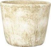 Rasteli Bloempot Antica Cement Groen-Crème-Wit D 31 cm H 27 cm