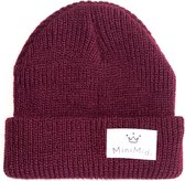 MiniMidi - Babymuts - Kindermuts - Beanie - Gebreid - Baby - Bordeaux Rood