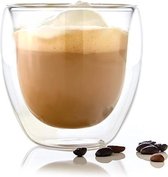 Klarstein Koffieglas 240 ml - Drinkglas - Theeglas - dubbelwandig - isolierend -  borosilicaatglas - 100% recyclebare materialen