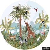 Studio Dinkie | Muurcirkel Jungle tropisch summer | Babykamer | Kinderkamer | Decoratie