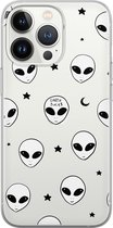 iPhone 13 Pro hoesje siliconen - Aliens - Soft Case Telefoonhoesje - Print / Illustratie - Transparant, Transparant