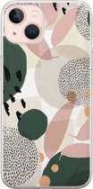 iPhone 13 hoesje siliconen - Abstract print - Soft Case Telefoonhoesje - Print / Illustratie - Transparant, Multi