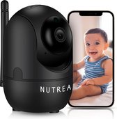 Nutrea – Babyfoon met Camera en App – Huisdiercamera – Camera Beveiliging – Wifi Camera – Full HD – Spraakfunctie – Nachtvisie – Zwart