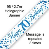 Oaktree - Banner Happy 70 Birthday Blue Holographic