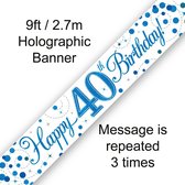 Oaktree - Banner Happy 40 Birthday Blue Holographic
