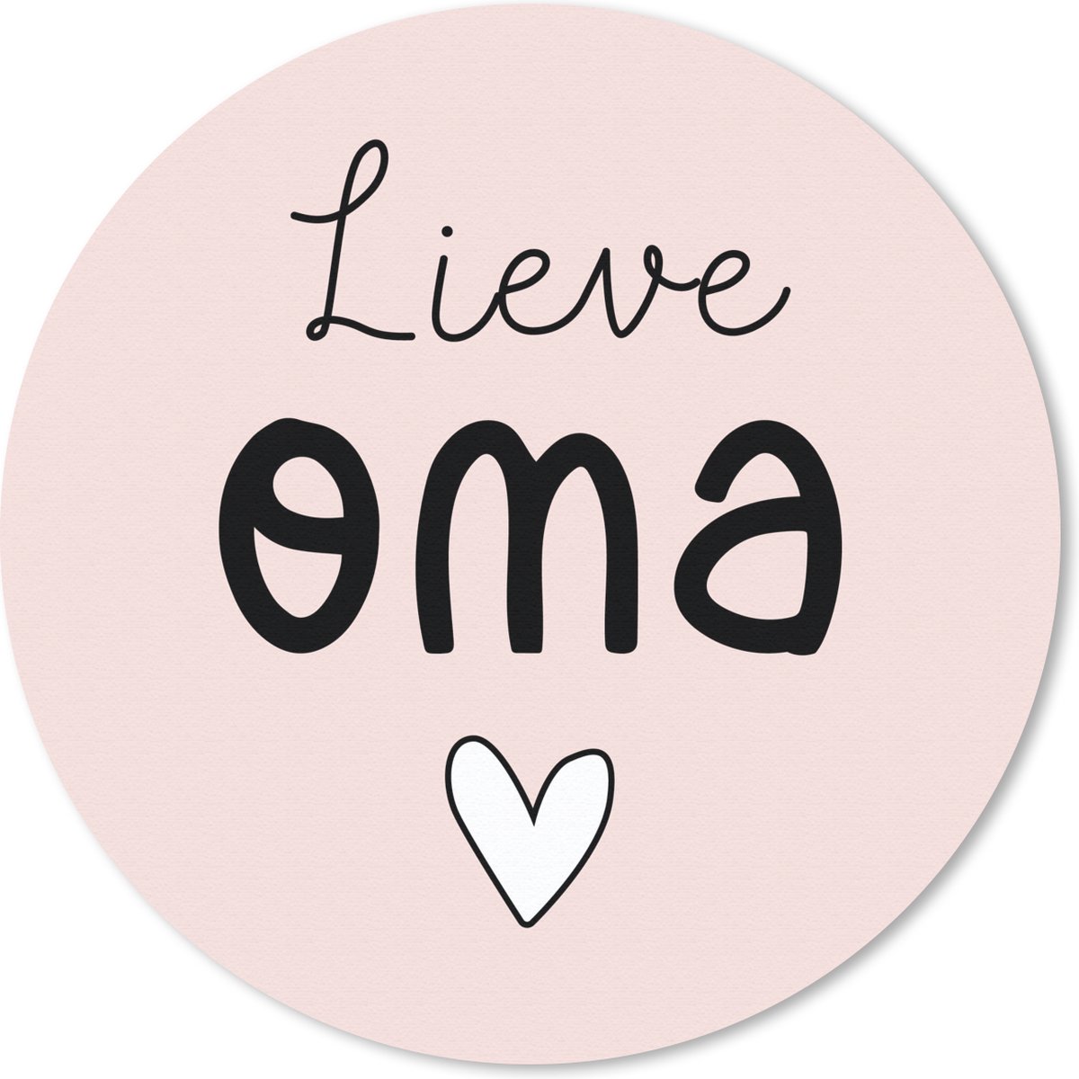 Muismat rond 50x50 cm - Mousepad Oma - Roze - Pastel - Ronde muismatten