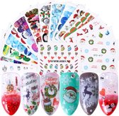 Waterdecals nail art - Water decals - Kerst - Christmas - Waterstickers kerst - Waterdecals christmas - 16 vellen nail art -  Nail tattoo waterdecals