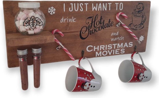 Negen breuk Ongunstig Origineel kerstcadeau warme chocolade kerstpakket hout kado hot chocolate  station... | bol.com