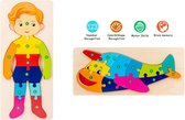2 Houten Kinderpuzzel/Vliegtuig 12 Stukjes-Jongen 10 Stukjes/Educatief Speelgoed/Hout Milieu/Jigsaw Puzzle