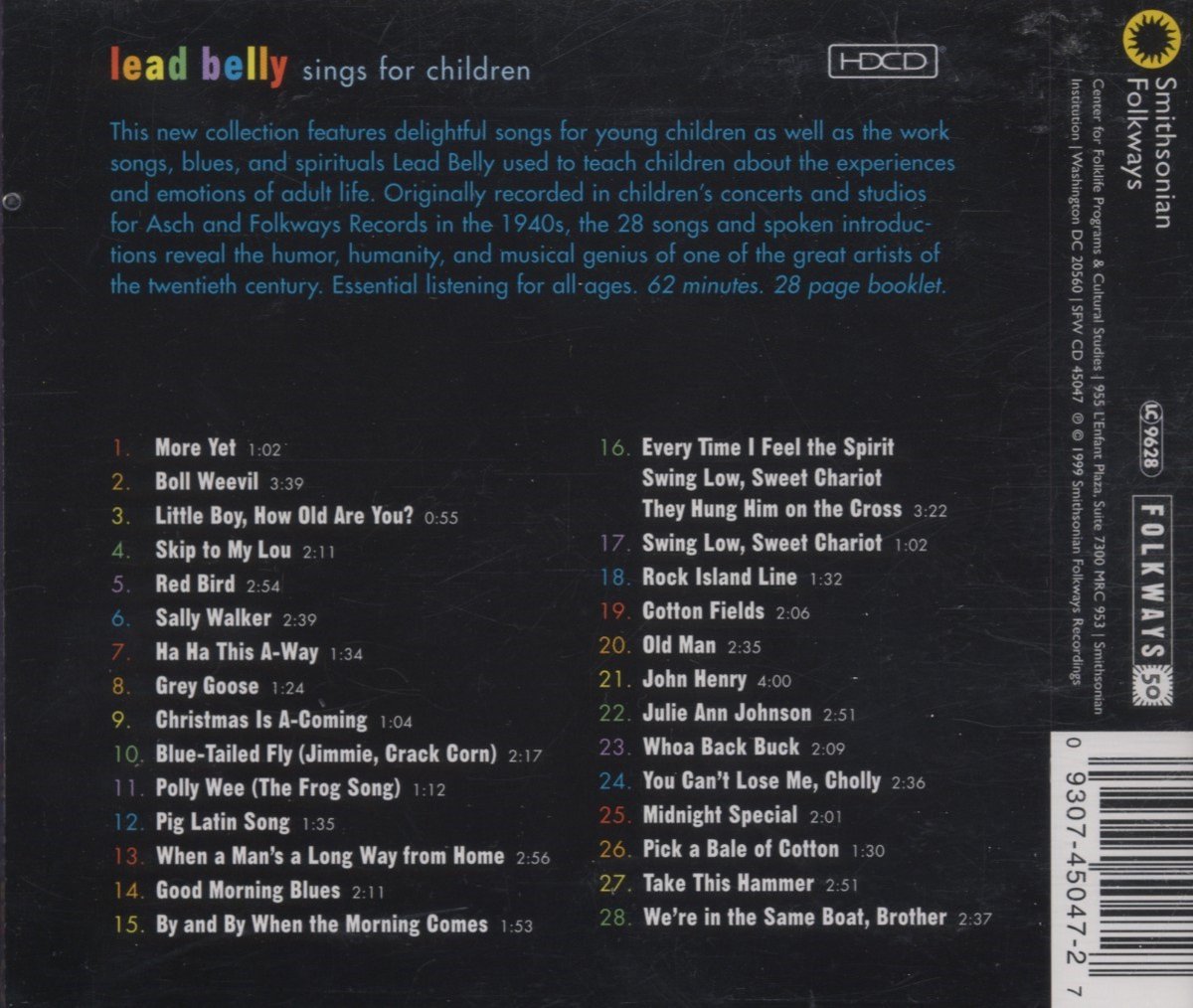 Lead Belly Songs For Children (CD), Lead Belly CD (album) Muziek