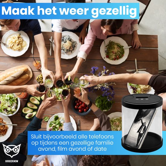 Good2know Telefoon Kluis met Tijdslot - Stoppen met Roken - Timer – Kluis - Opbergdoos - Kitchen Safe - Zwart – meer Focus & Zelfdiscipline