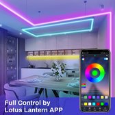 15M LED Strip, HOVVIDA Bluetooth Muziek LED-strip voor Kamer, Aangestuurd door APP, IR-afstandsbediening en Controller, 16 Miljoen Kleuren, 28 Stijlen, Tijdmodus