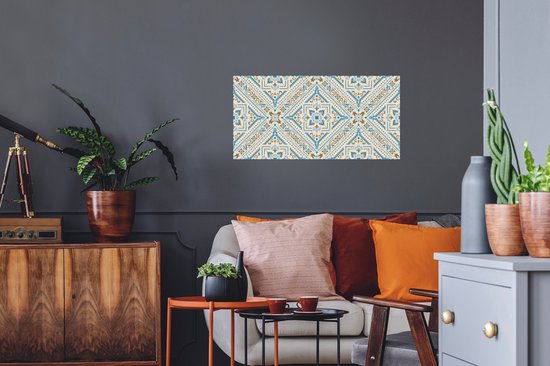 Stickers muraux - Tapis Persan - Tapis - Motifs - Blauw - 80x40 cm - Film Adhésif