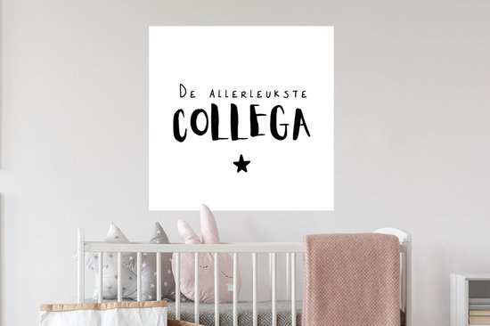 Stickers muraux - Sticker Feuille - Citations - Collègue - Proverbes - Le plus gentil collègue - 80x80 cm - Feuille adhésive - Stickers muraux Chambre d'enfant - Papier peint autocollant