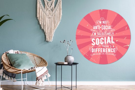 WallCircle - Schilderij - Vintage Design Tekst Xxl - Multicolor - 120 X 120 Cm