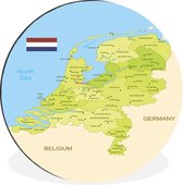 WallCircle - Tableau - Carte Nederland Et Xxl - Multicolore - 120 X 120 Cm