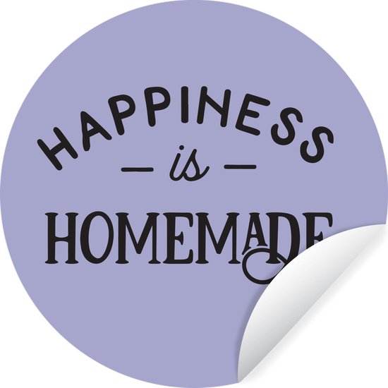 Foto: Wallcircle muurstickers behangcirkel happiness is homemade quotes thuis spreuken 80x80 cm muurcirkel zelfklevend ronde behangsticker