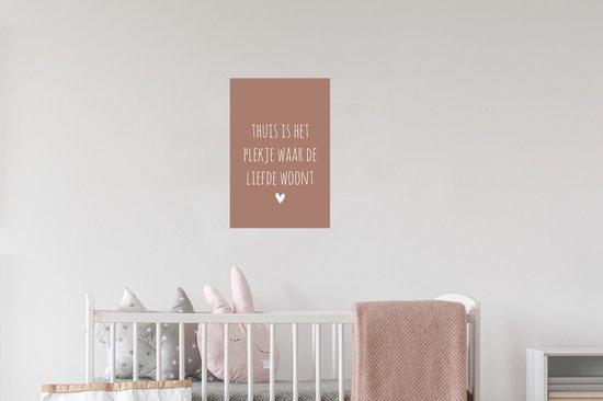 Stickers muraux - Proverbes - La maison est l'endroit où vit l'amour - Citations - 20x30 cm - Feuille adhésive
