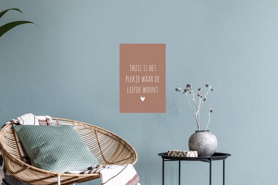 Stickers muraux - Proverbes - La maison est l'endroit où vit l'amour - Citations - 20x30 cm - Feuille adhésive