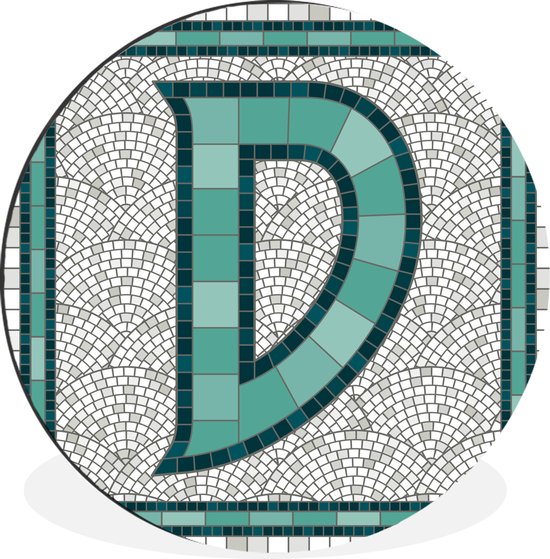 WallCircle - Wandcirkel - Muurcirkel - Een illustratie van een tegel met de letter D - Aluminium - Dibond - ⌀ 60 cm - Binnen en Buiten
