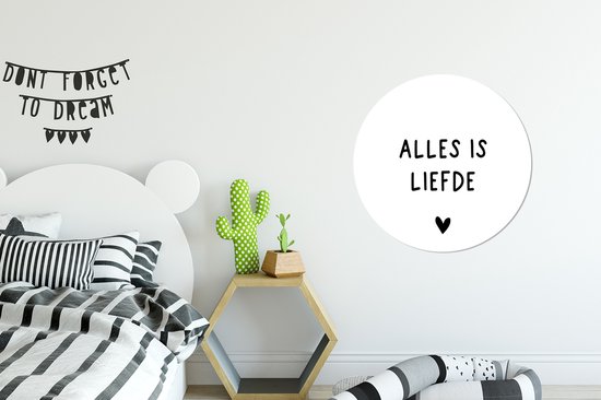 Cercle mural - Cercle mural - Proverbes - Tout est amour - Bløf - Citations - Aluminium - Dibond - ⌀ 60 cm - Intérieur et extérieur