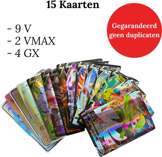 Thumbnail van een extra afbeelding van het spel 15 Pokemon kaarten - V , VMAX , GX - Trading cards - Speelkaarten - pokemon inspired kaarten