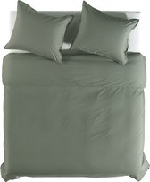 Premium Percale Katoen Extra Breed Dekbedovertrek Uni Groen | 260x200/220 | Fijner Geweven En Heerlijk Zacht | Hoogwaardige Kwaliteit