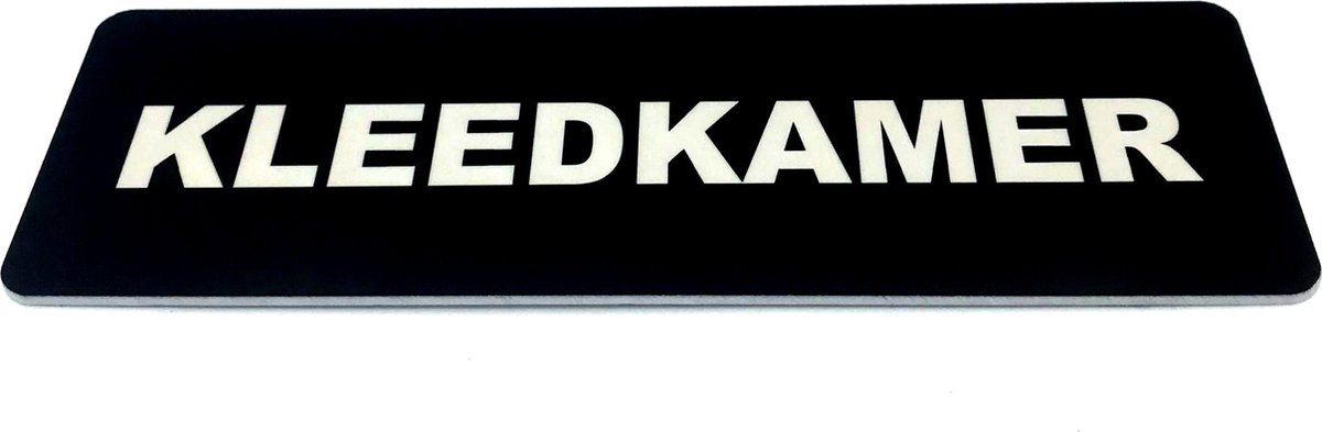 Deurbordje met tekst Kleedkamer incl. 3M-tape plakstrip - Namengigant Deur Tekstbordje - Deur - incl. 3M-tape plakstrip - Bordje - Zwart Wit - 150 mm x 50 mm x 1,6 mm - 5 jaar Garantie