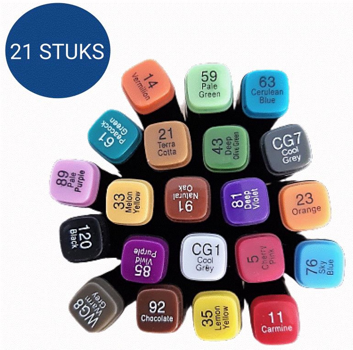 Stiften Voor Volwassenen Touch Twinmarkers Dubbelzijdige Alcohol Stiften 21 stuks